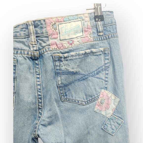 Y2K Aeropostale Patch work Jeans   Size 9‎ Short - Picture 5 of 6
